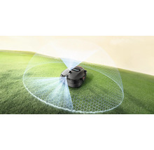 Robotická sekačka na trávníku s vizualizací senzoru