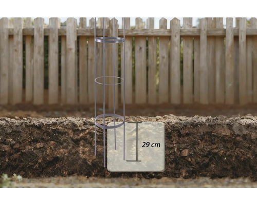 Podpěra rajčat v zemi s hloubkou 29 centimetrů