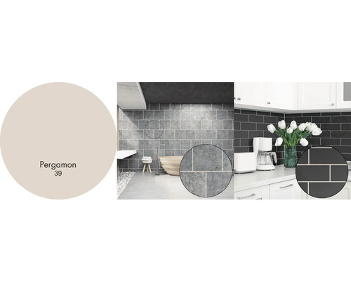 Koupelna a kuchyň s obklady a odstínem Pergamon 39