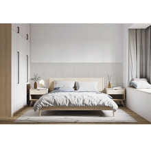 Ložnice s dvoulůžkem, nočními stolky a šatní skříní