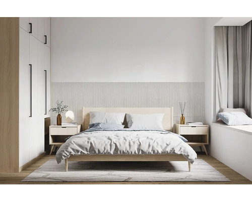 Ložnice s dvoulůžkem, nočními stolky a šatní skříní