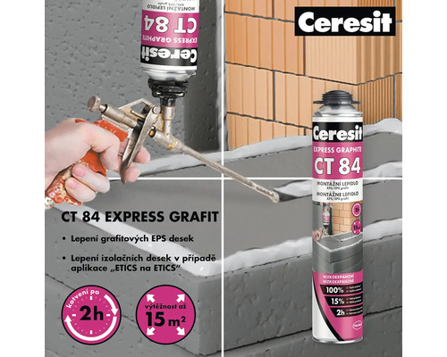 Ceresit CT 84 Express Graphite montážní lepidlo dóza a pistole