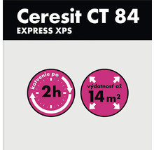 Detaily produktu Ceresit CT 84 Express XPS: Ukotvení po dvou hodinách, vydatnost až 14 metrů čtverečních