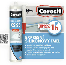 Ceresit CS 25 100procentní silikonový tmel Express pro sanitární účely a obklady