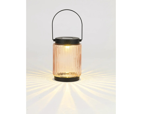 Dekorativní solární lucerna ze skla s rukojetí