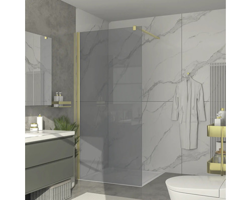 Koupelna s sprchovým koutem, umyvadlem a toaletou v moderním designu