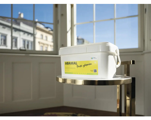 Kbelík barvy Abamal proti plísním na stole