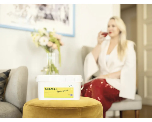 Kbelík barvy Abamal proti plísním na stoličce v obývacím pokoji