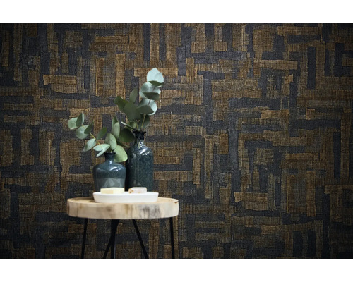 Tapeta s geometrickým vzorem v obývacím pokoji