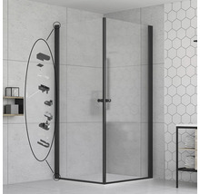 Rohová sprcha s montážními prvky v koupelně