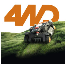 Robotická sekačka s pohonem všech kol na trávníku