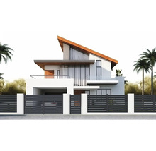 Moderní dům se šedým oplocením