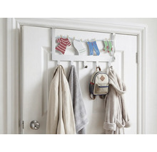 Věšák na dveře s háčky na oblečení pro uložení bund, ručníků a batohů