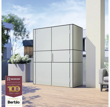 Venkovní fotografie zahradní skříně s několika přihrádkami na terase. Rowlinson Group Logo