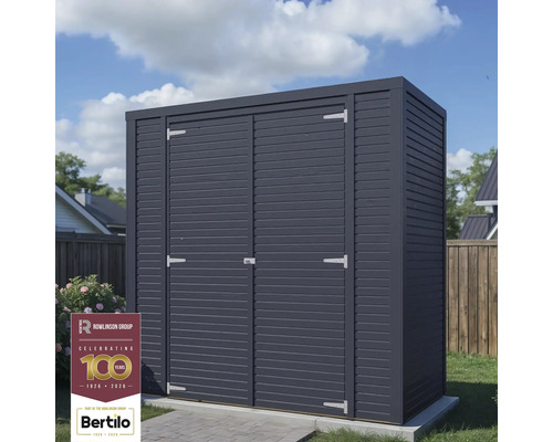 Zahradní domek Bertilo Cubico 1 Fineline 207x103 cm antracit Dřevěná zahradní skříň s dvoukřídlými dveřmi