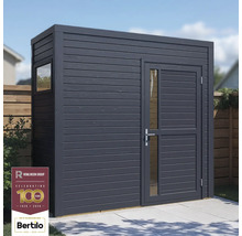 Dřevěný zahradní domek s oknem a dveřmi