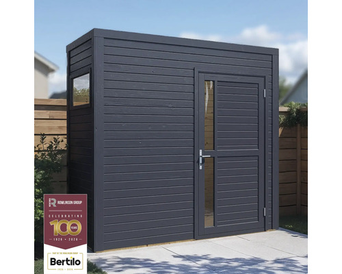 Dřevěný zahradní domek s oknem a dveřmi