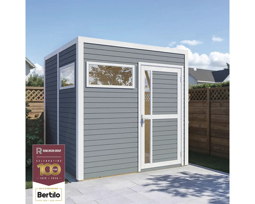 Moderní zahradní domek s okny a dveřmi