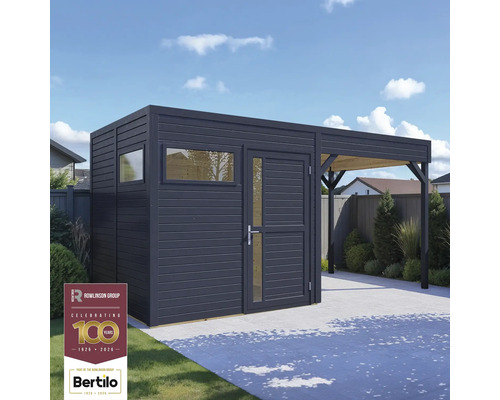 Zahradní domek s přístavbou a plochou střechou