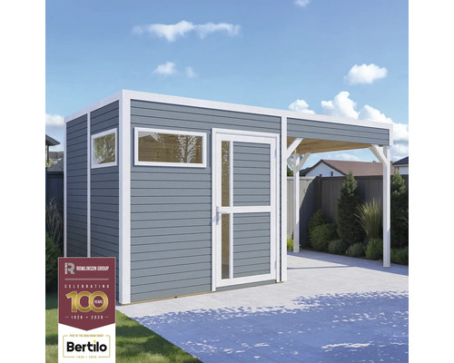 Zahradní domek s dřevěným přístřeškem