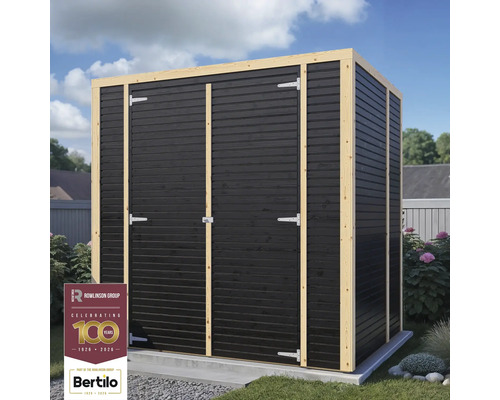 Zahradní bouda s dřevěnými dveřmi