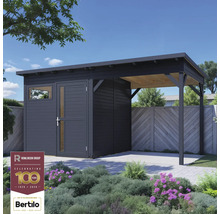 Zahradní domek s dřevěným přístřeškem