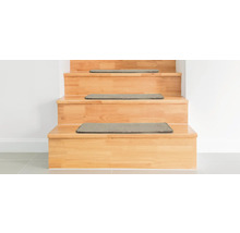 Dřevěné schodiště s rohožemi