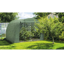 Skleník s rostlinami na zahradě.