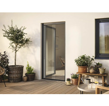 Terasa s rostlinami, terasovými dveřmi a oknem pro venkovní použití