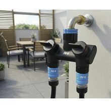 Rozdělovač zahradní vody pro venkovní montáž se dvěma výstupy