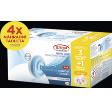 Náhradní tablety Aero 360 do pohlcovače vlhkosti, balení 4 kusy, 3 neutrální a 1 s vůní lučního kvítí. Logo Henkel.