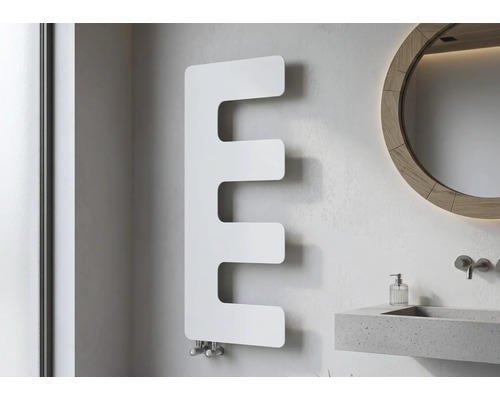 Designové topné těleso Rotheigner 870 x 360 x 62-90 mm připojení 1/2" dole na jedné straně