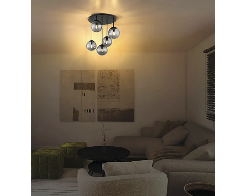 Stropní svítidlo Globo Harmon 47441-5S E14 25 W černé