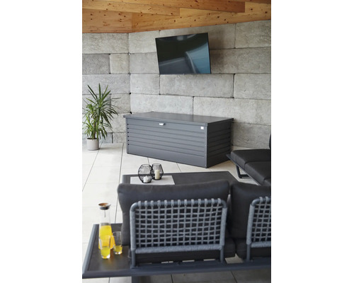 Zahradní box na polstry Biohort 180, 181 x 79 x 71 cm tmavě šedý metalický