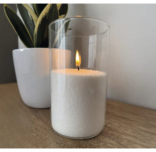 Vonná sypaná svíčka Emocio 350 g Cashmere + 10 ks knotů bílá