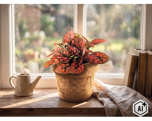 Podrostovka mix FloraSelf Hypoestes Ø květináče 6 cm 1 ks, různé druhy (Image AI modified or generated)