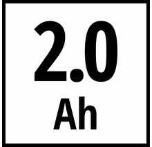 Symbol kapacity akumulátoru 2,0 ampérhodin