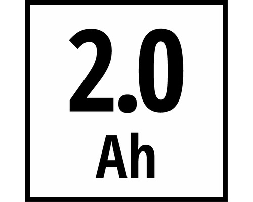 Symbol kapacity akumulátoru 2,0 ampérhodin