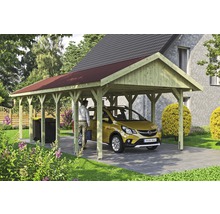 Přístřešek na auto SKAN HOLZ Wallgau 430 x 900 cm impregnovaný vč. šindelů