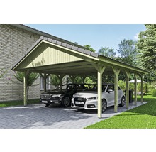 Přístřešek na auto SKAN HOLZ Wallgau dvojitý 620 x 750 cm impregnovaný