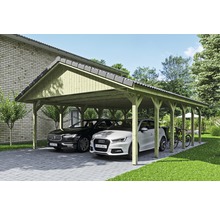 Přístřešek na auto SKAN HOLZ Wallgau dvojitý 620 x 900 cm impregnovaný