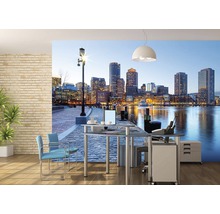 Fototapeta s panoramatem Bostonu v moderní kanceláři