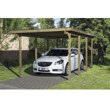 Dřevěný přístřešek pro auto s autem