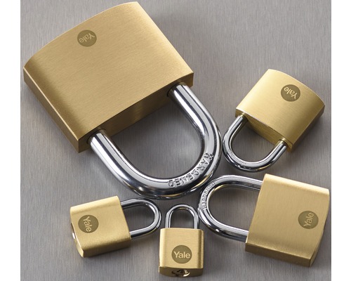 Různé mosazné visací zámky značky Yale
