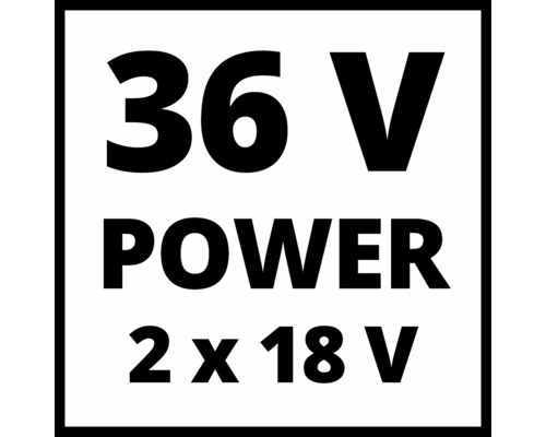 Označení 36 V Power 2 krát 18 V