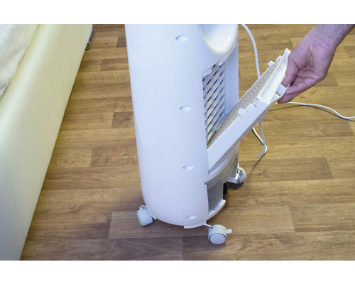 Mobilní ochlazovač vzduchu s vyjmutým filtrem pro čištění