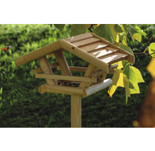 Krmítko pro ptáky ze dřeva na sloupku