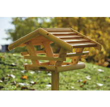 Dřevěný krmítek pro ptáky se stojanem