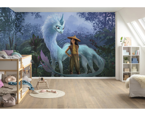 Dětský pokoj s fototapetou s motivem z filmu Raya a drak