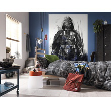 Mládežnický pokoj s nástěnnou malbou Star Wars, postelí a nábytkem